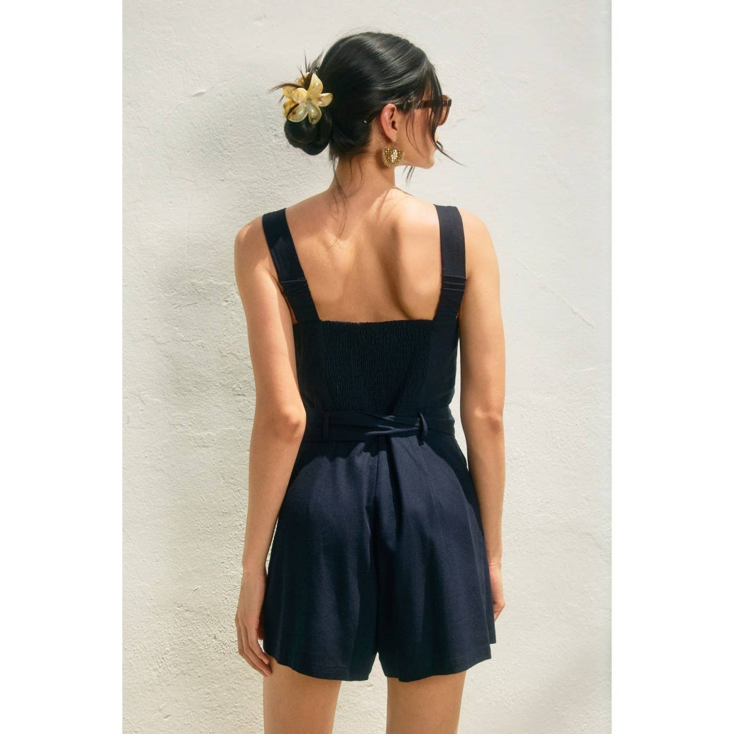 Heaven Sent Button Down Romper: IVORY / FR12522-P1465_1