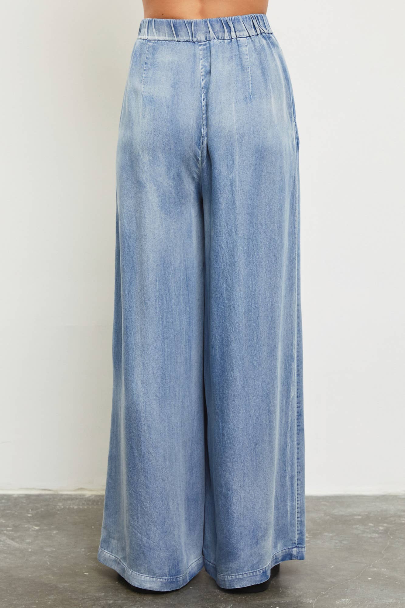 DENIM WIDE LEG PANTS: DENIM / S20981