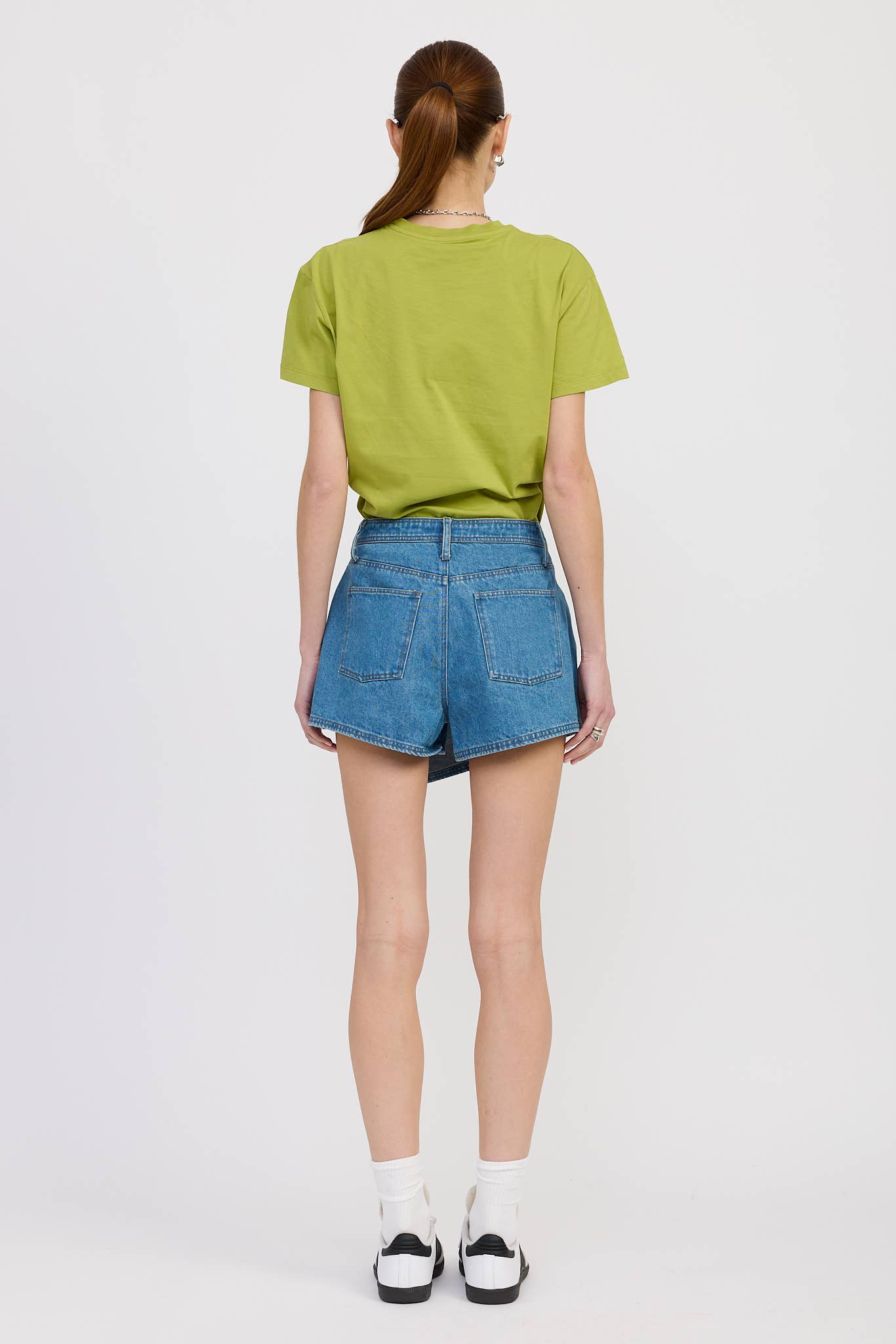 WRAPPED ASYMMETRICAL DENIM SKIRT: TRUE DENIM / IPG2705P