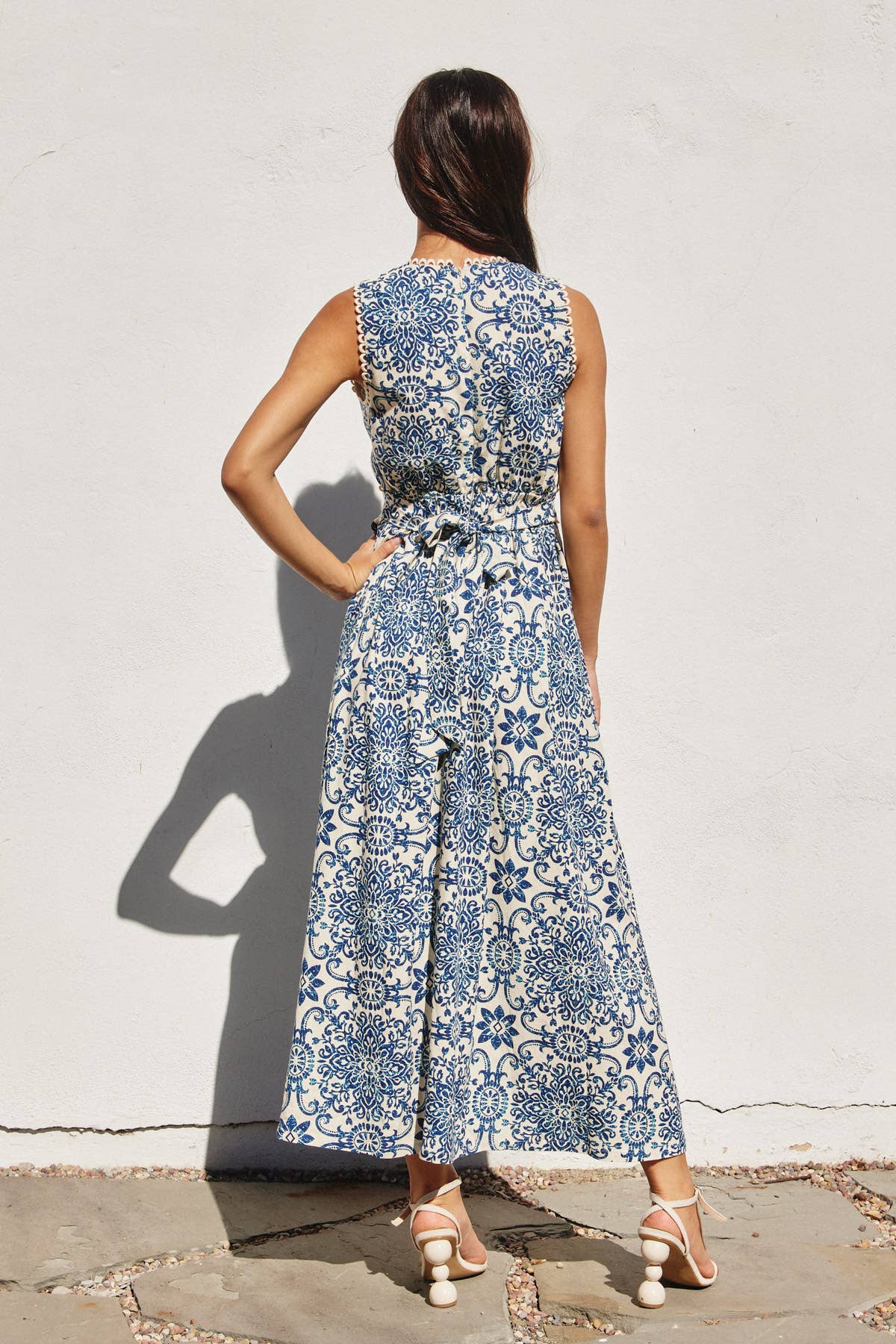 Summer In Capri Scalloped Lace Maxi Dress: AZALEA MOSAIC / FD12228-P1828