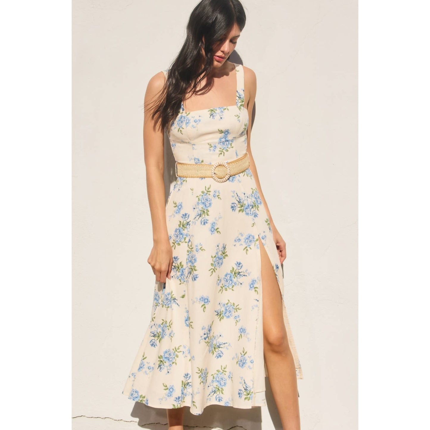 Love Galore Buckle Maxi Dress: DREAM BLUE / FD11820-P1994
