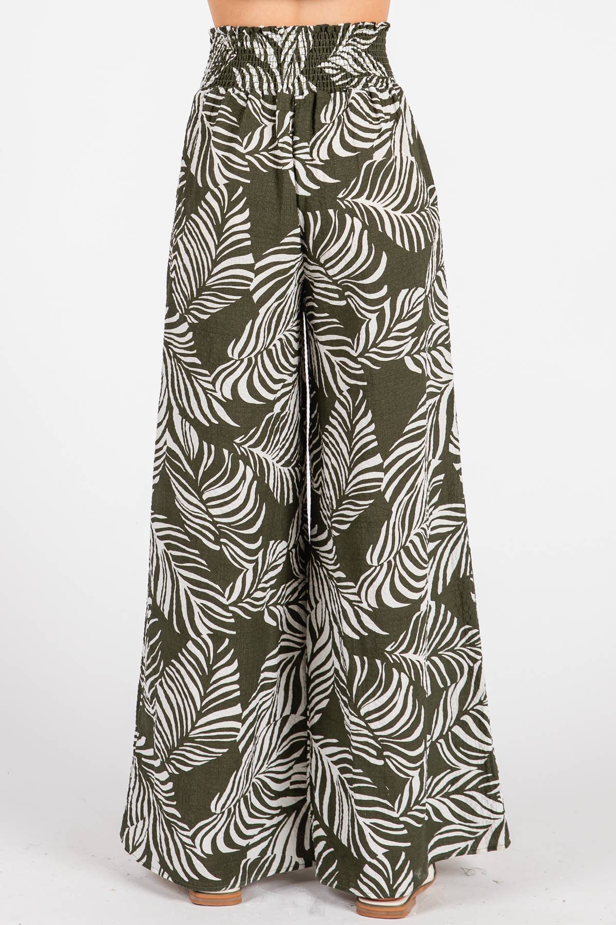 Print Wide Leg Pants - VNP70263B6: Navy/ White