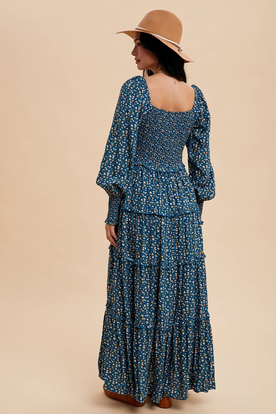 SWEETHEART FLORAL MAXI DRESS: SEPIA / ILD5932