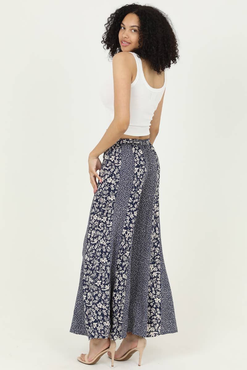 25S76-WA67-WA68 TWIN PRINT FLARE PANTS