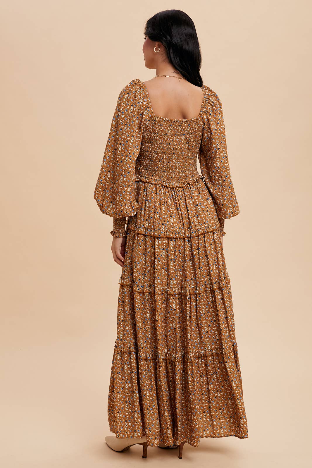 SWEETHEART FLORAL MAXI DRESS: SEPIA / ILD5932