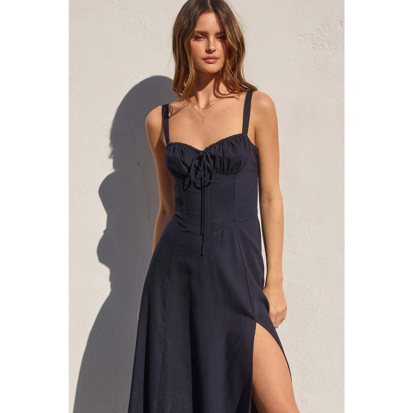 Heaven Sent Corset Sweetheart Dress: NAVY / FD11813-P1465_2