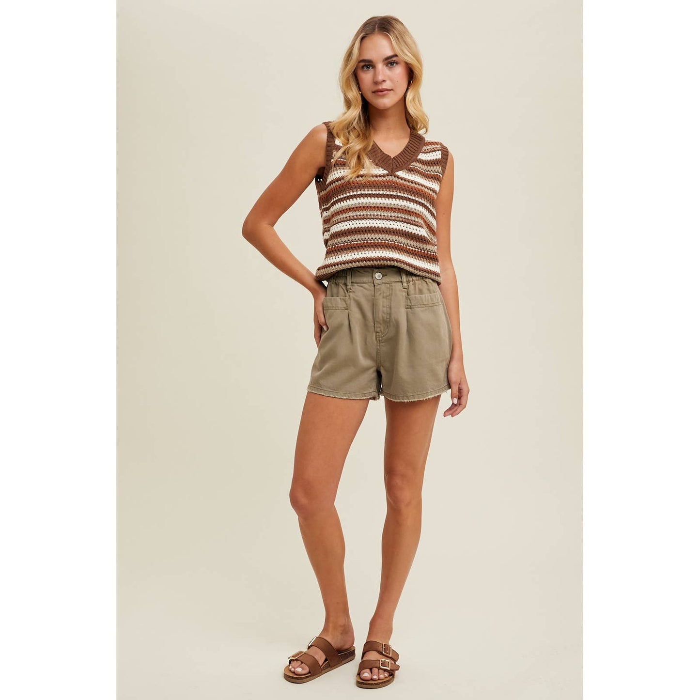 RAW EDGE HEM DENIM SHORTS / WL24-9511: DENIM