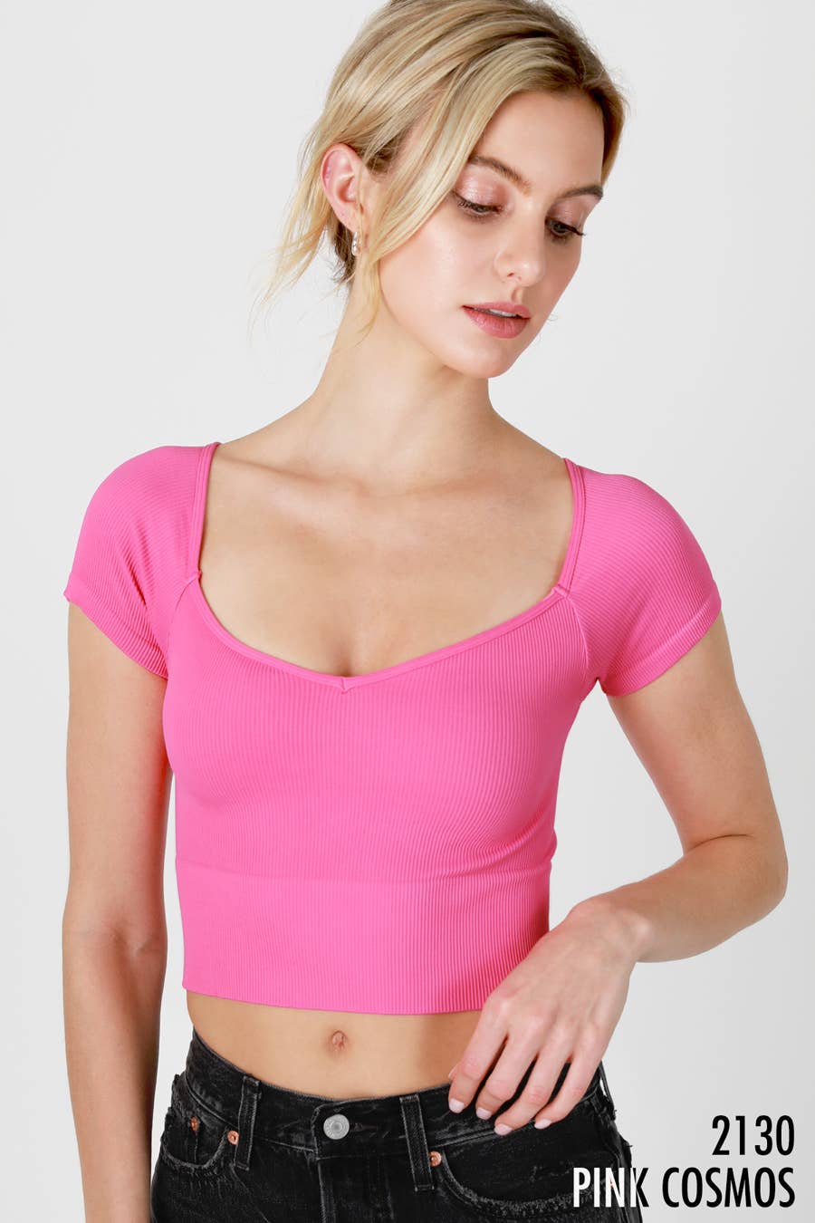 NS8207 - Cap Sleeve Ribbed Crop Top: 2160 Oak Moss
