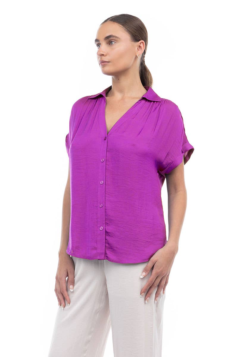 Short Sleeve Blouse - SB113287: Mystic Mauve