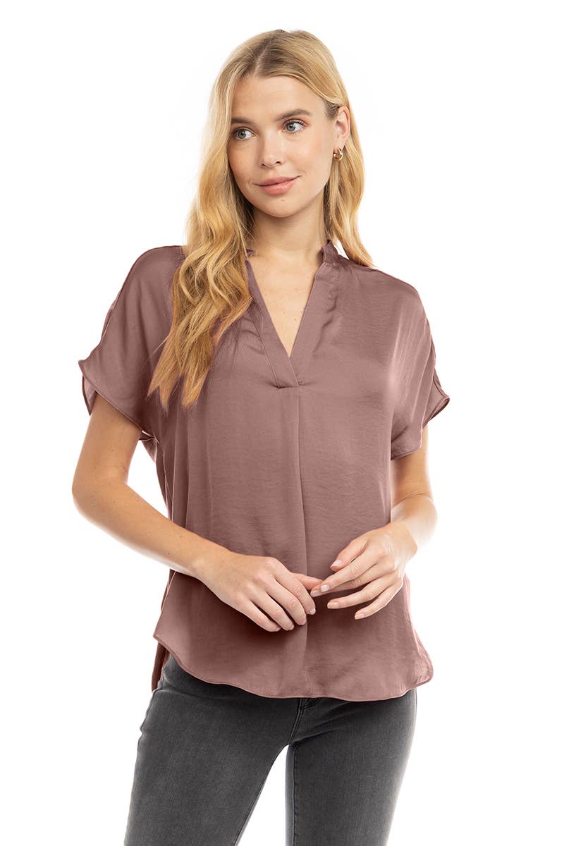 Drop Shoulder Blouse - OB112897: Sable