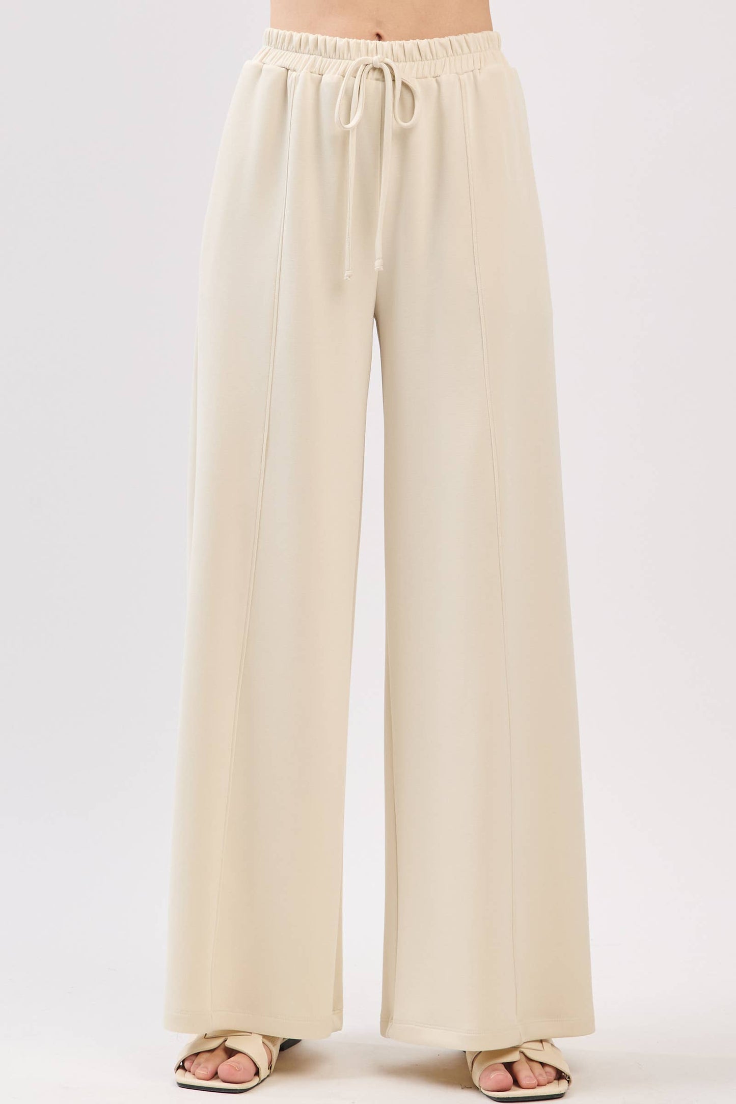 Modal Jersey Wide Leg Pants - NP70337: Stone