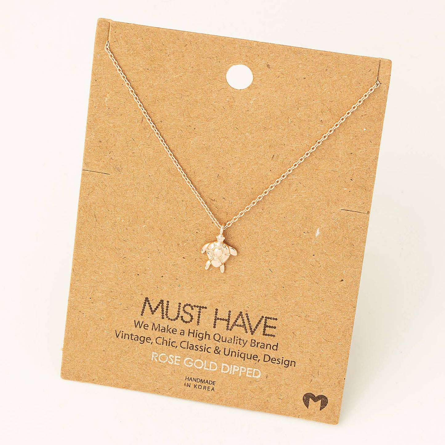 Dainty Turtle Charm Necklace: S