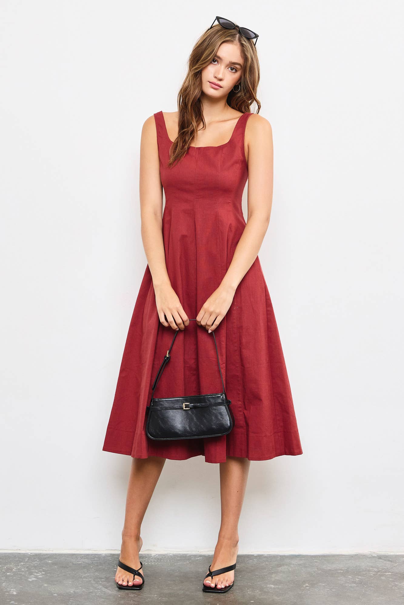 MAXI A-LINE DRESS: Black / S23952