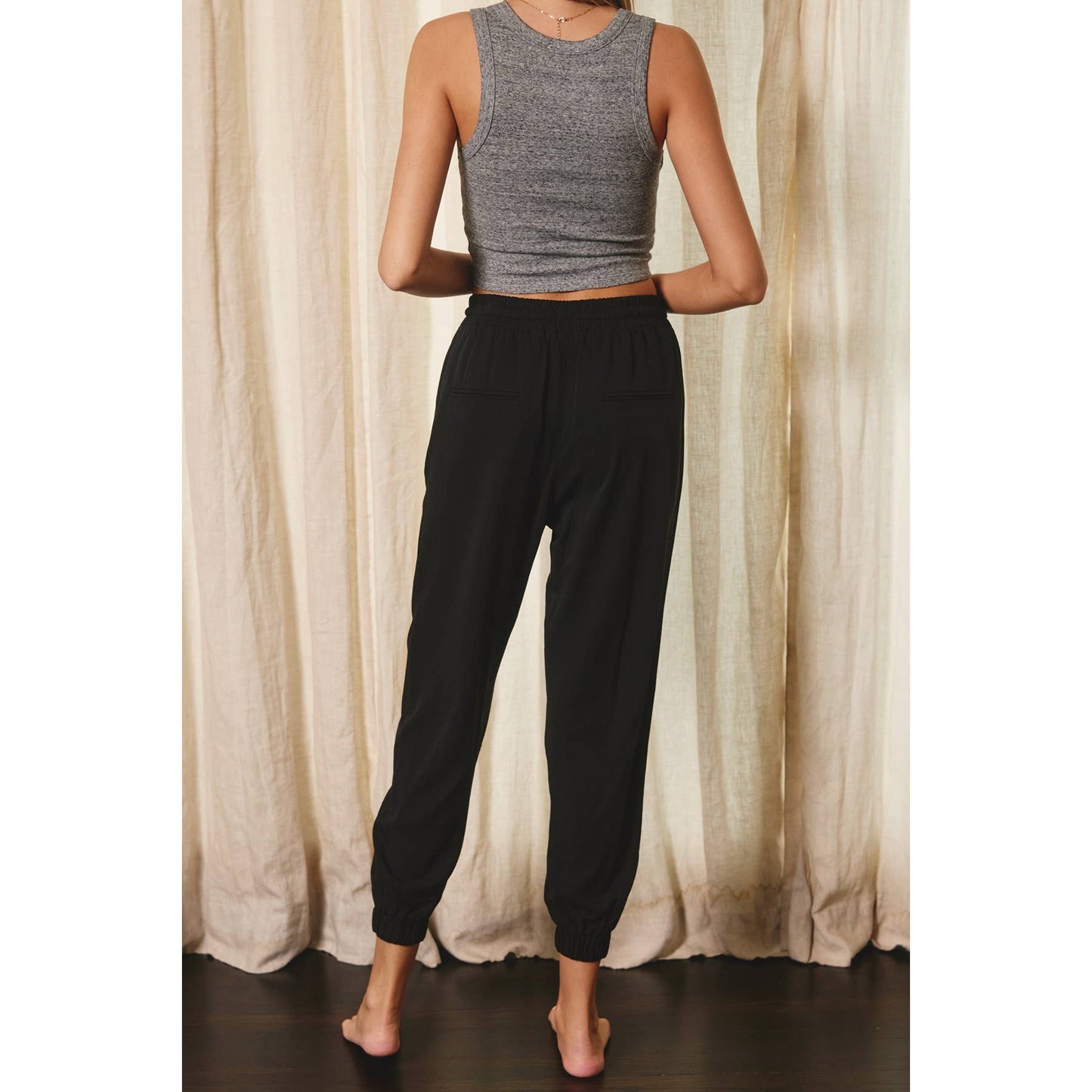 Easy Drawstring Joggers: WASHED GREY / FP5513