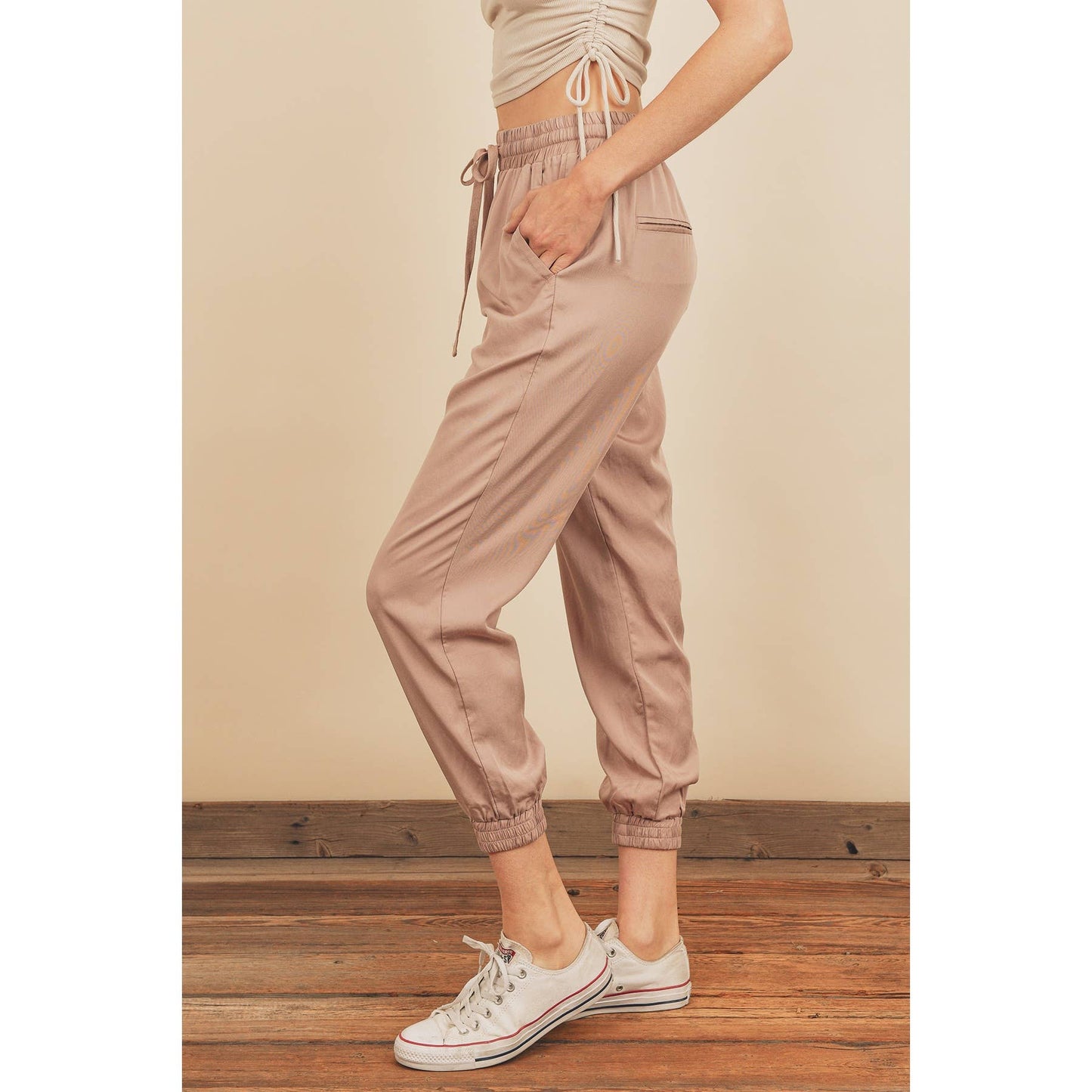 Easy Drawstring Joggers: WASHED GREY / FP5513