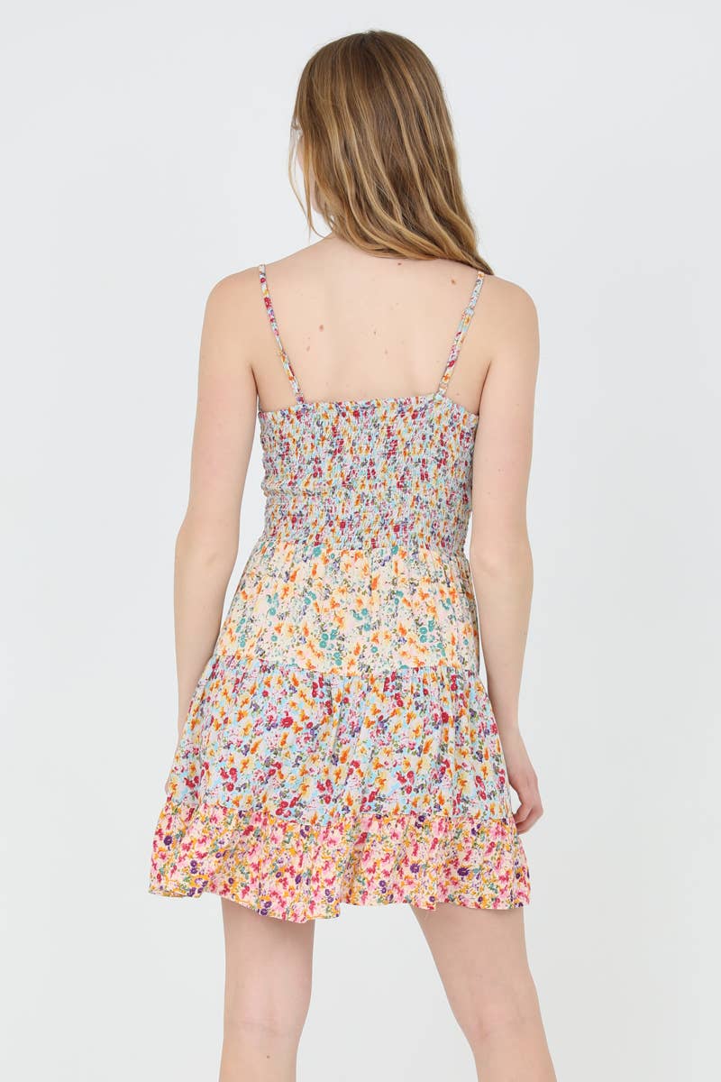 C4143-A814 V NECK TWIST FRONT SUNDRESS: LILAC