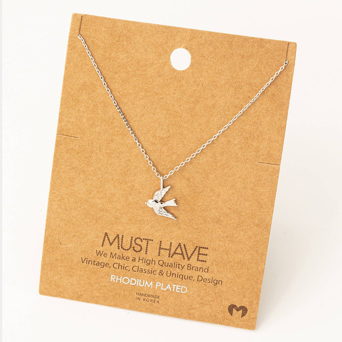 Flying Bird Pendant Necklace: G