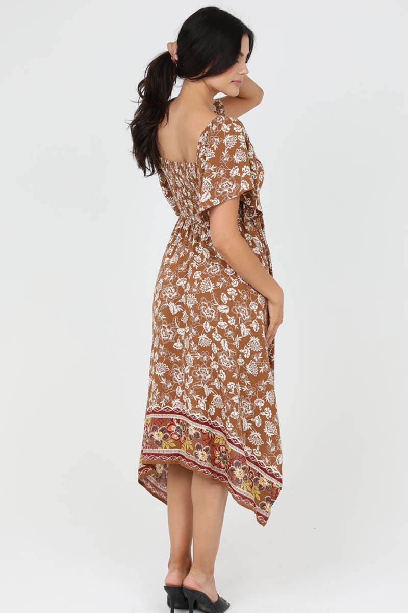 F4K43-FR12 TWIST FRONT HANKY HEM DRESS: F4K43-FR12
