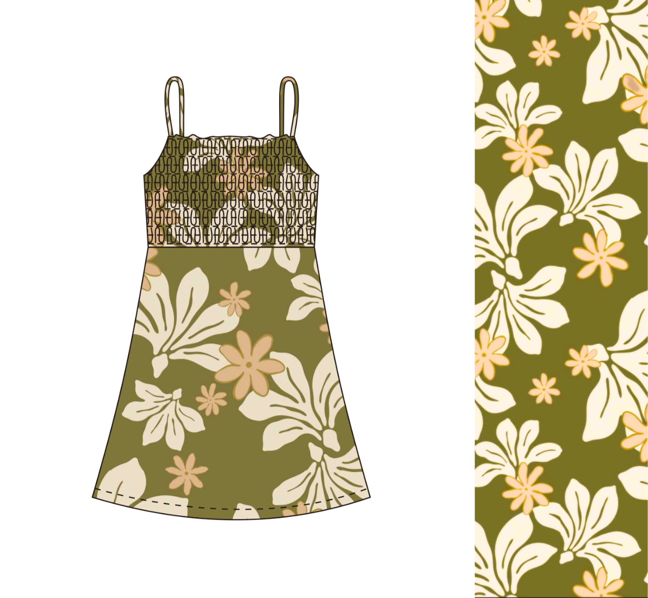 Kaia Dress in Naupaka Blossom