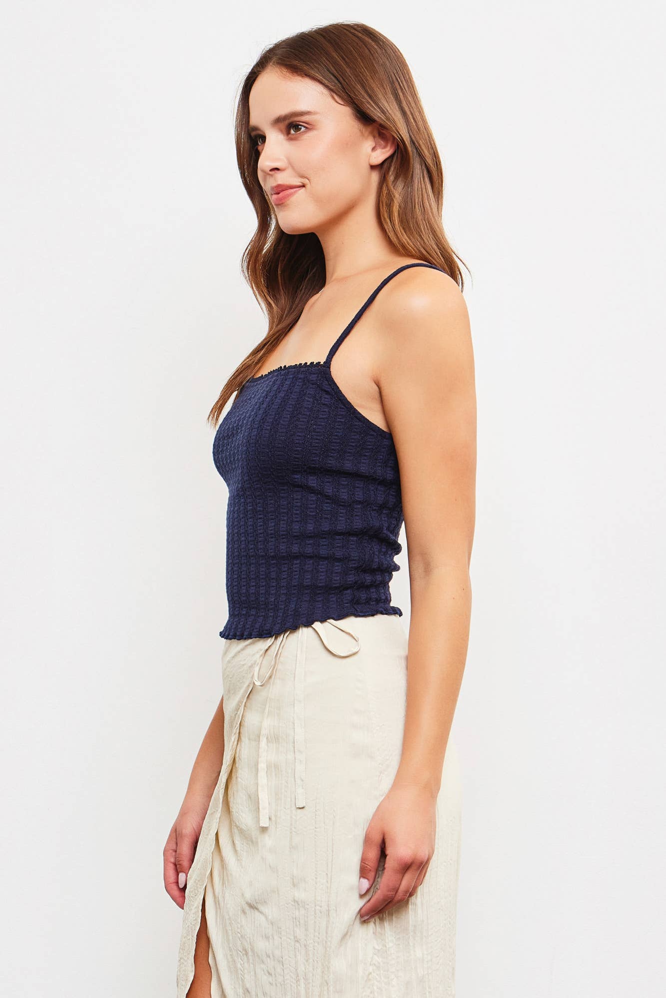 KNIT CAMI TOP: DK.TAUPE / S23454