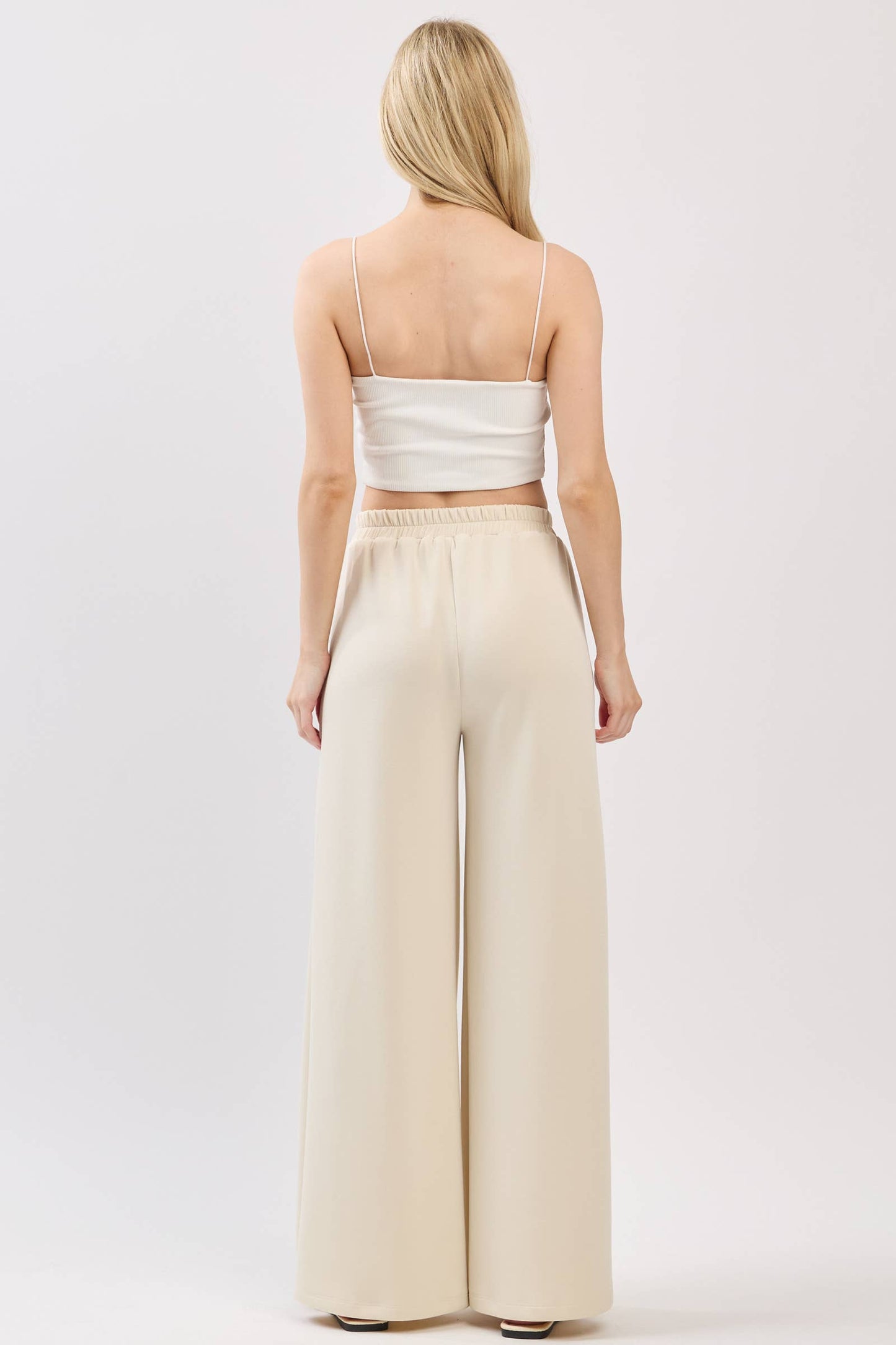 Modal Jersey Wide Leg Pants - NP70337: Stone