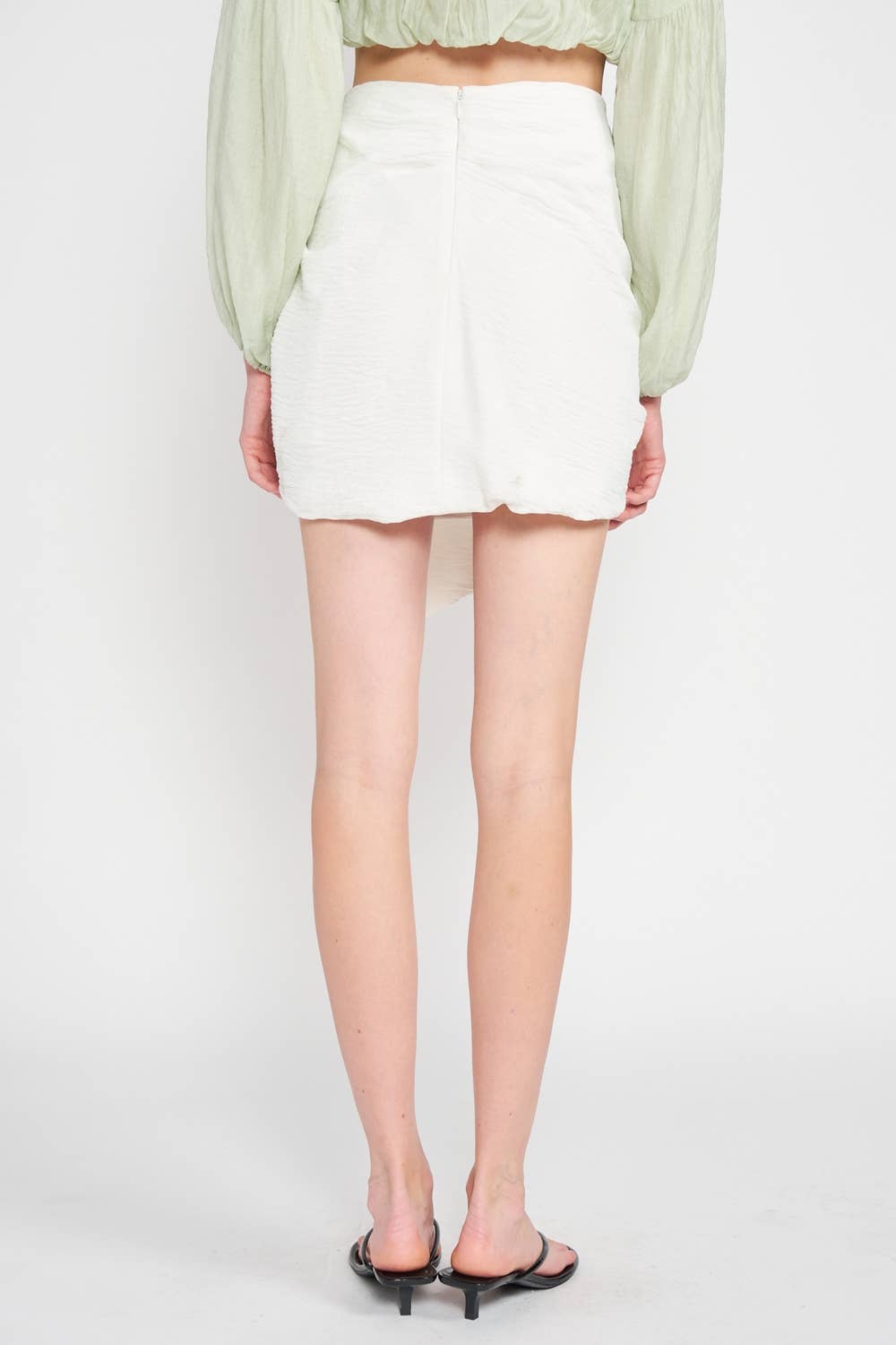 Streetwear Sarong-Inspired Mini Skirt IMC6003S: WHITE