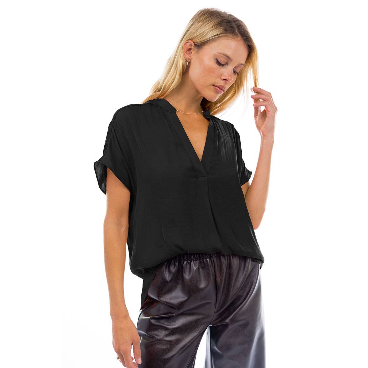 Drop Shoulder Regular Blouse: Navy / OB112897