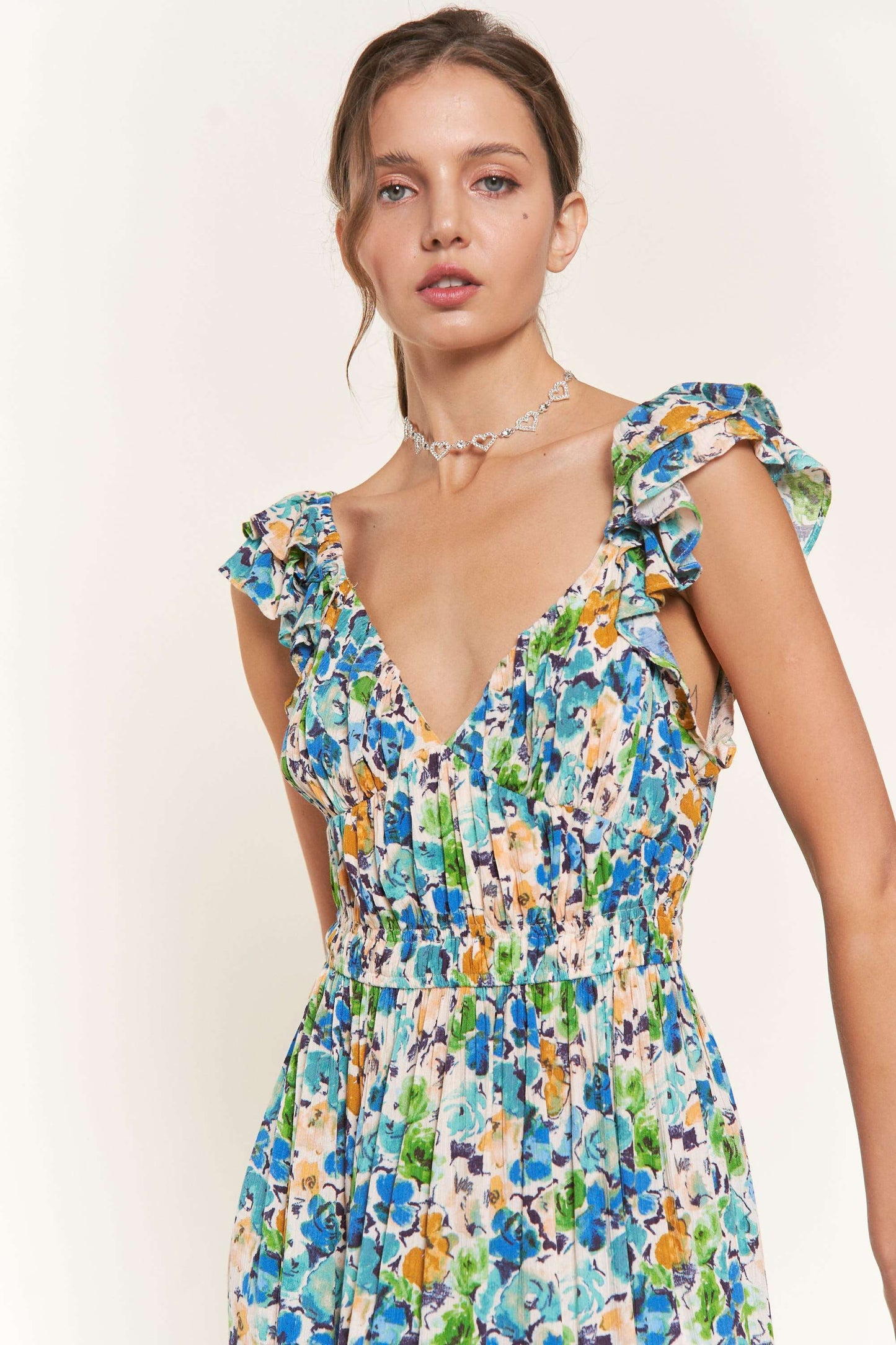 Blue Flower Midi Dress: D9742 / Blue Flower