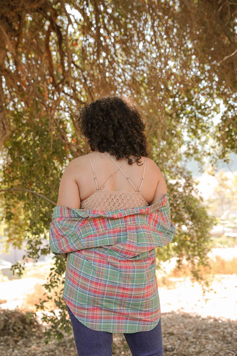 X-Large Padded Crochet Lace Longline Bralette: Gray XL