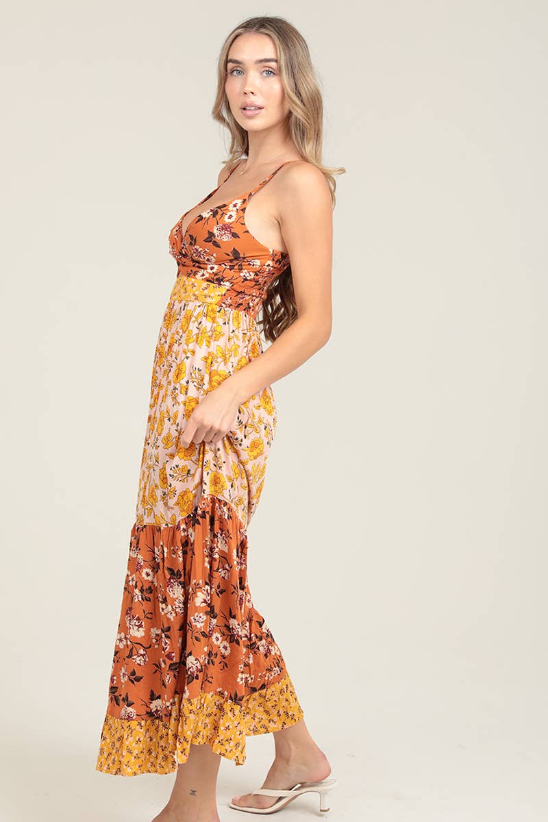 F4F50-WA78-WA79-WA80 V NECK TWIST FRONT CUT OUT MAXI