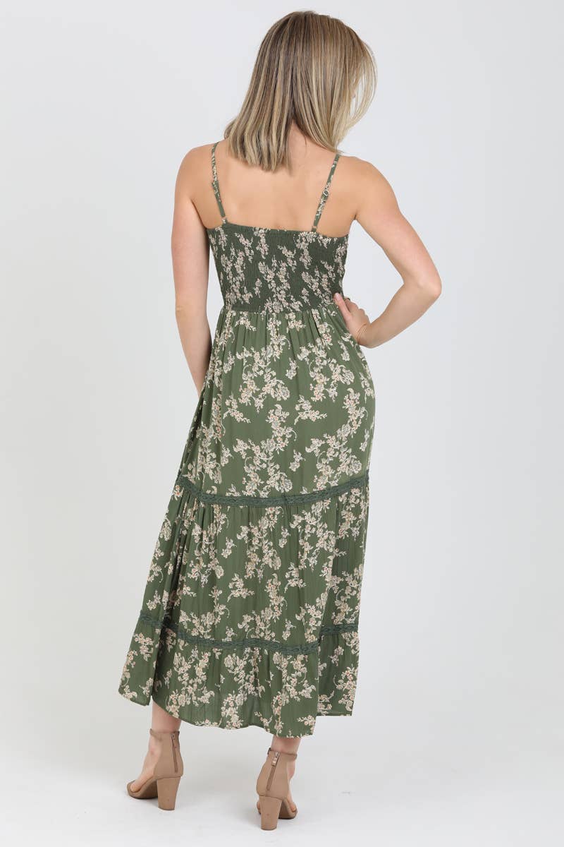 F4F48-W879 V NECK TWIST FRONT CUT OUT MAXI DRESS