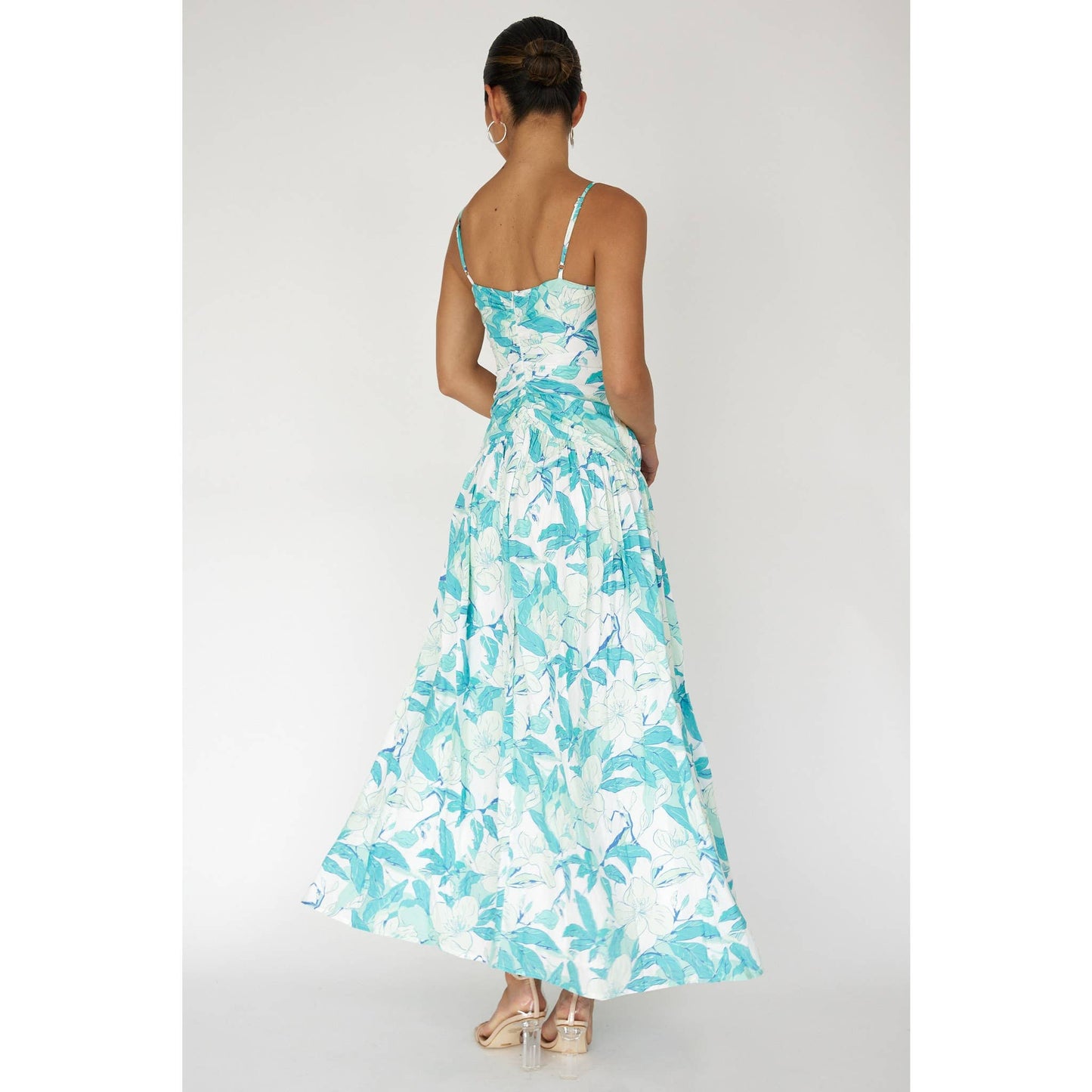 FLORAL MAXI DRESS : BLUE / 64291H01