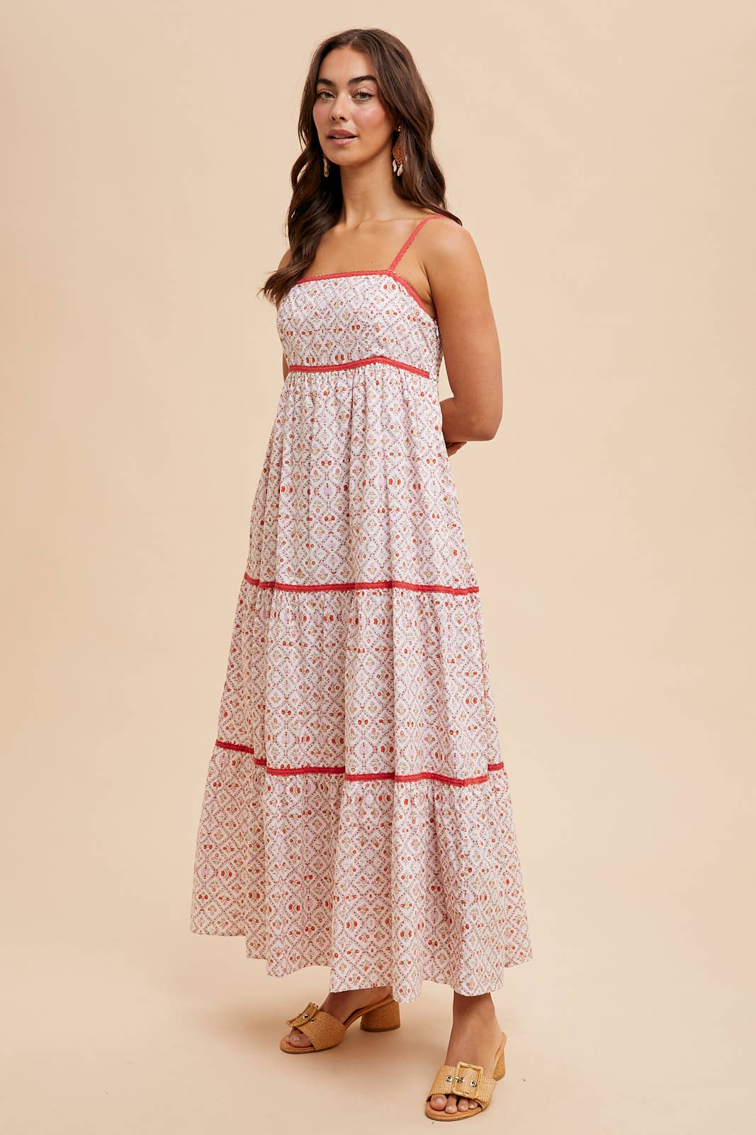 COTTON FLORAL MAXI DRESS: AZURE / ILD6152