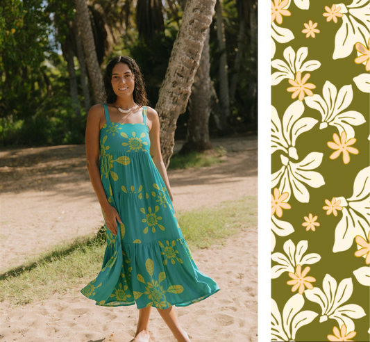 Meilani Dress in Naupaka Blossom