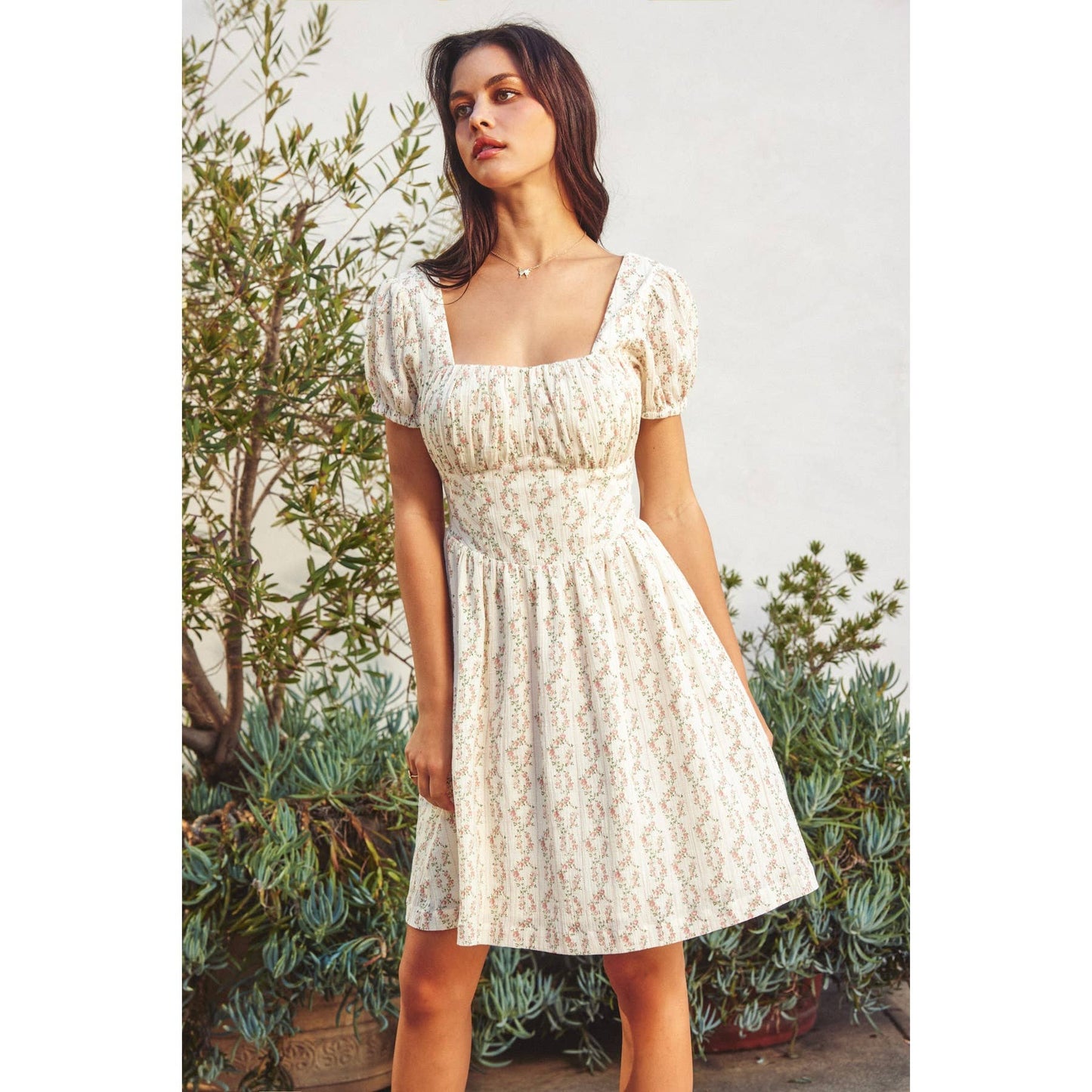 Feel The Heart Bustier Mini Dress: ROSE GARDEN / FD11697-CP496