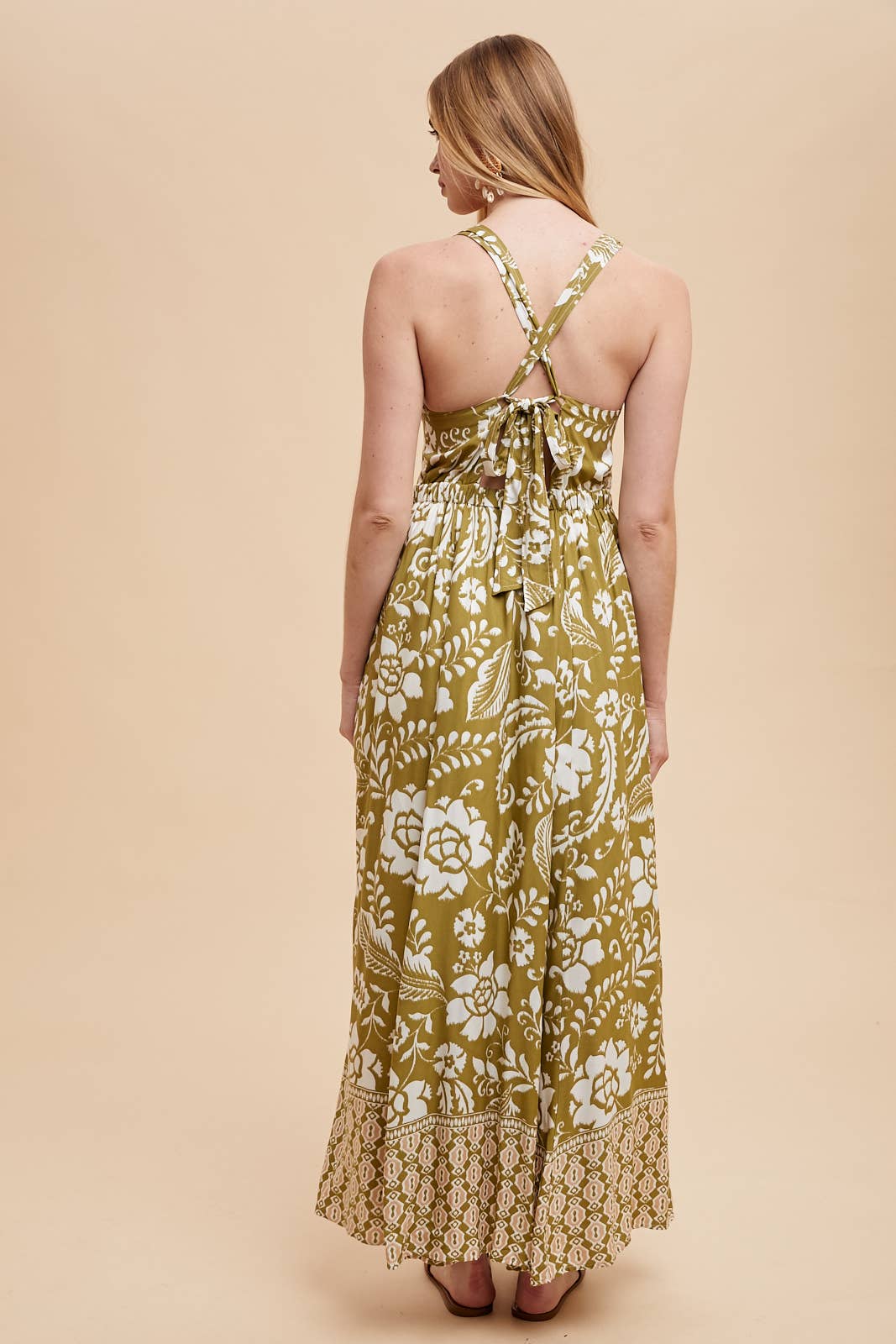 RESORT BORDER PRINT MAXI DRESS: INDIGO / ILD6282