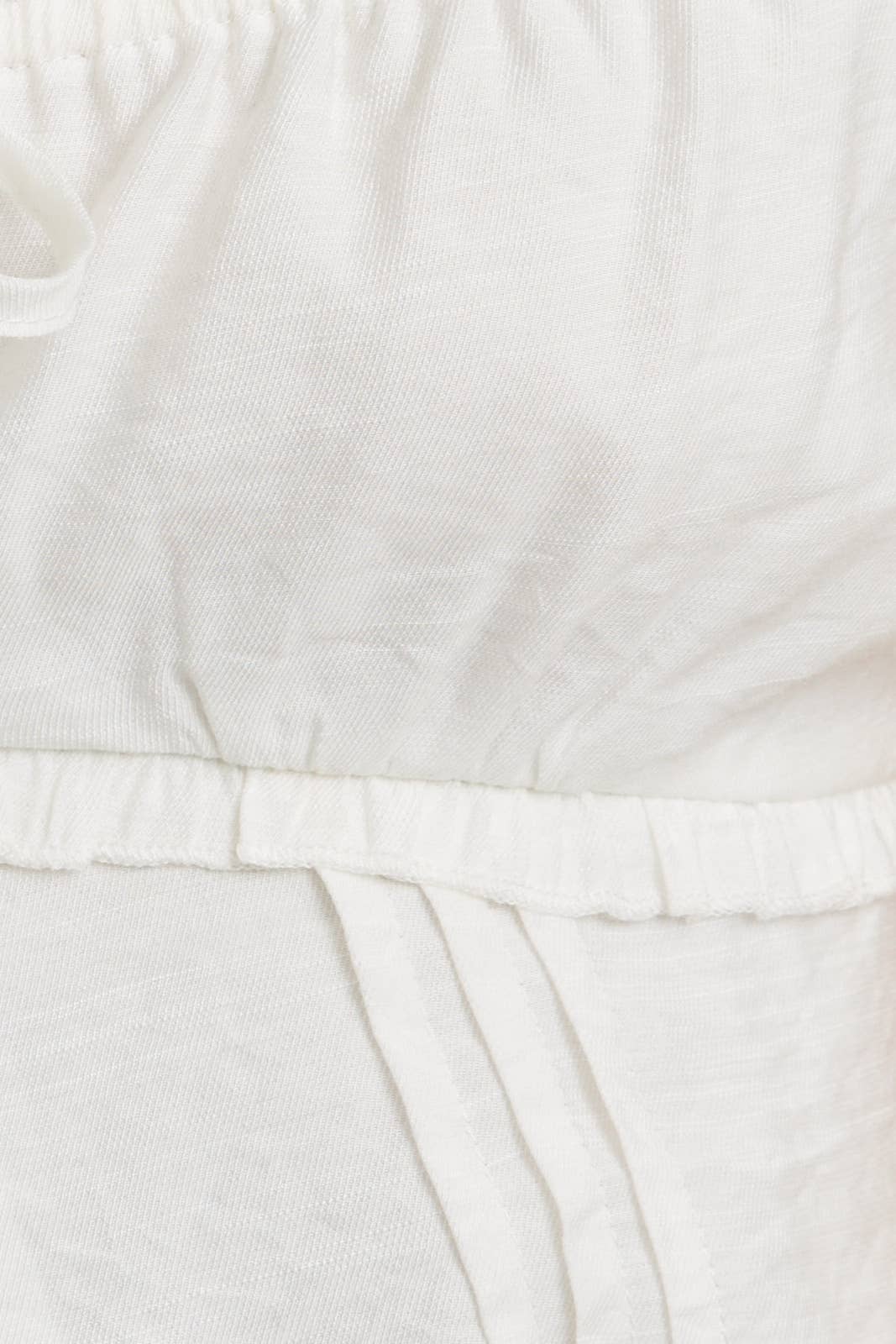 CAP SLEEVE SQUARE NECK PLEATED DETAIL OPEN TOP: White / IT5185