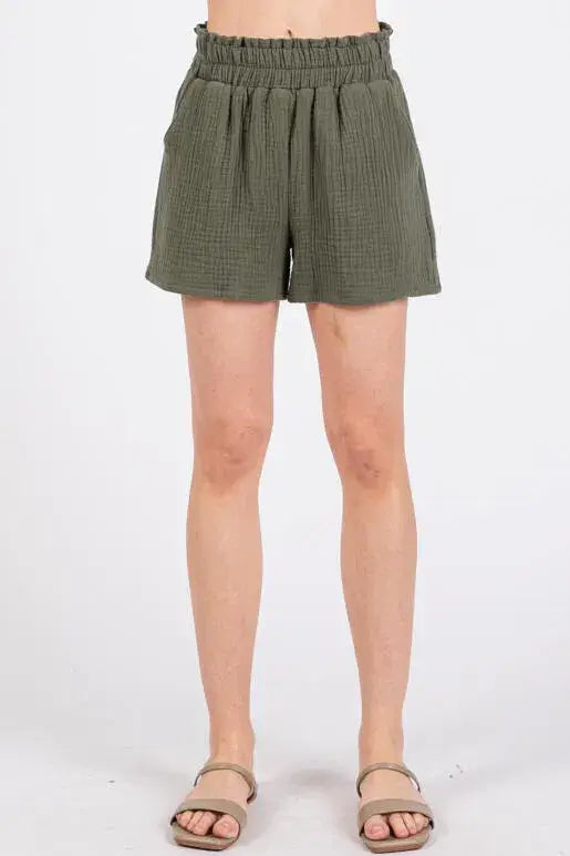 Cotton Triple Gauze Shorts - NP70284H Black