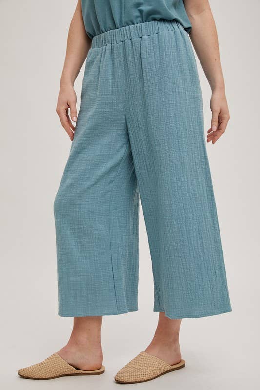 GAUZE WIDE PANTS: BLUE / FP66459