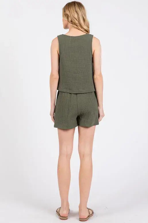 Cotton Triple Gauze Shorts - NP70284H Black