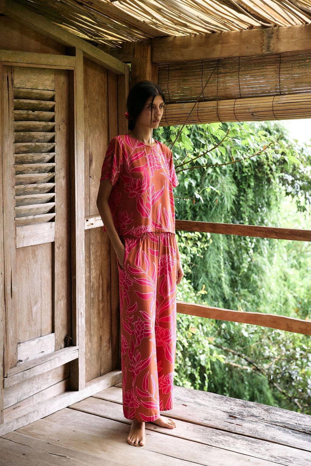 Elodi Pant in Garden 'Awapuhi (Sienna)