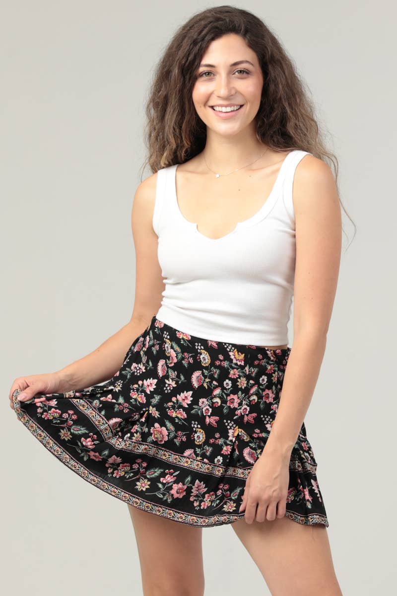BS910-WB01 PRINTED SKORT