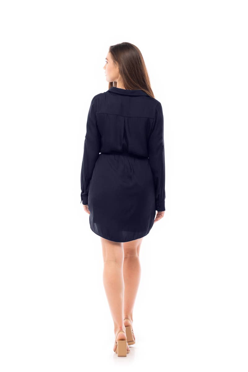 Long Sleeve Shirt Dress - RD117324: RAIN FOREST