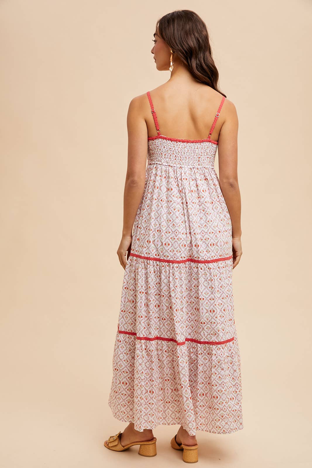 COTTON FLORAL MAXI DRESS: AZURE / ILD6152