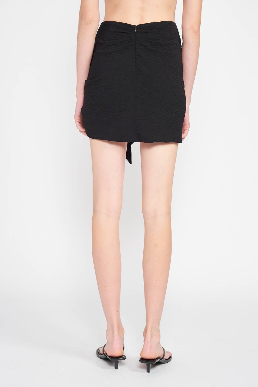 Streetwear Sarong-Inspired Mini Skirt IMC6003S: WHITE