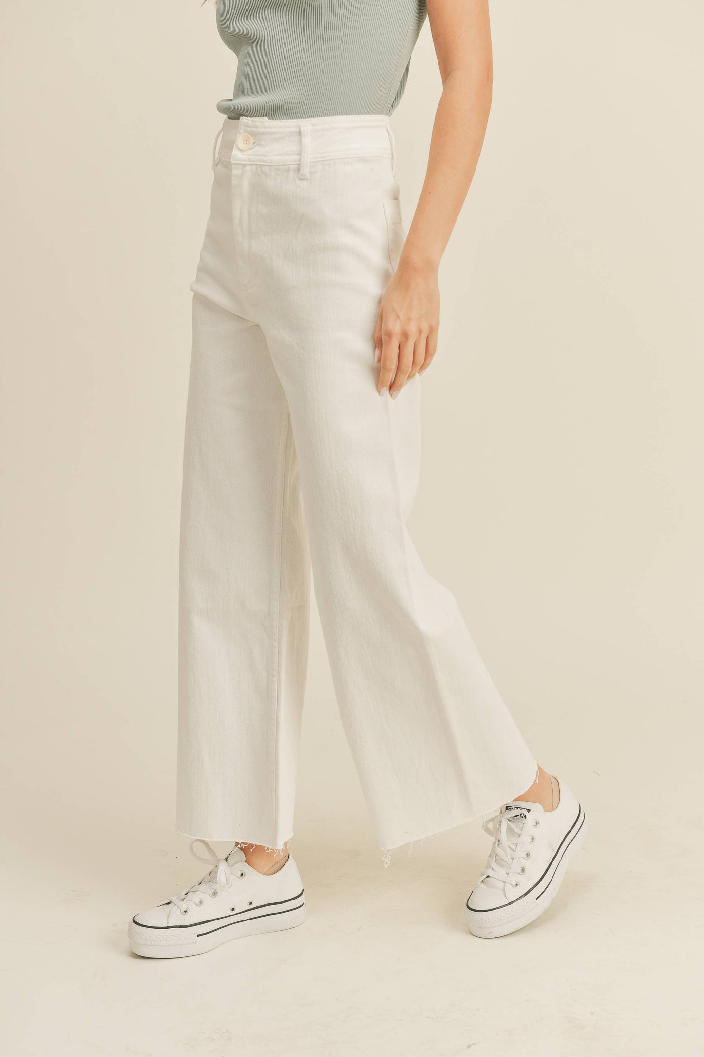 MMP623 STRAIGHT WIDE LEG DENIM PANTS: DENIM