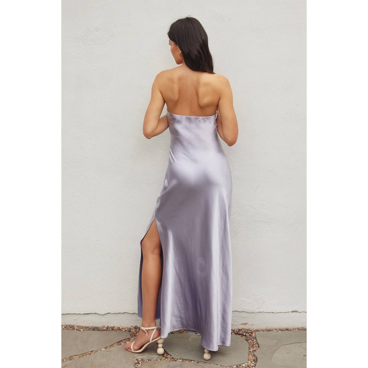 Valentine's Day Going Out Strapless Bias Cut Maxi Dress: ICE LAVENDER / FD11771-CP112_4