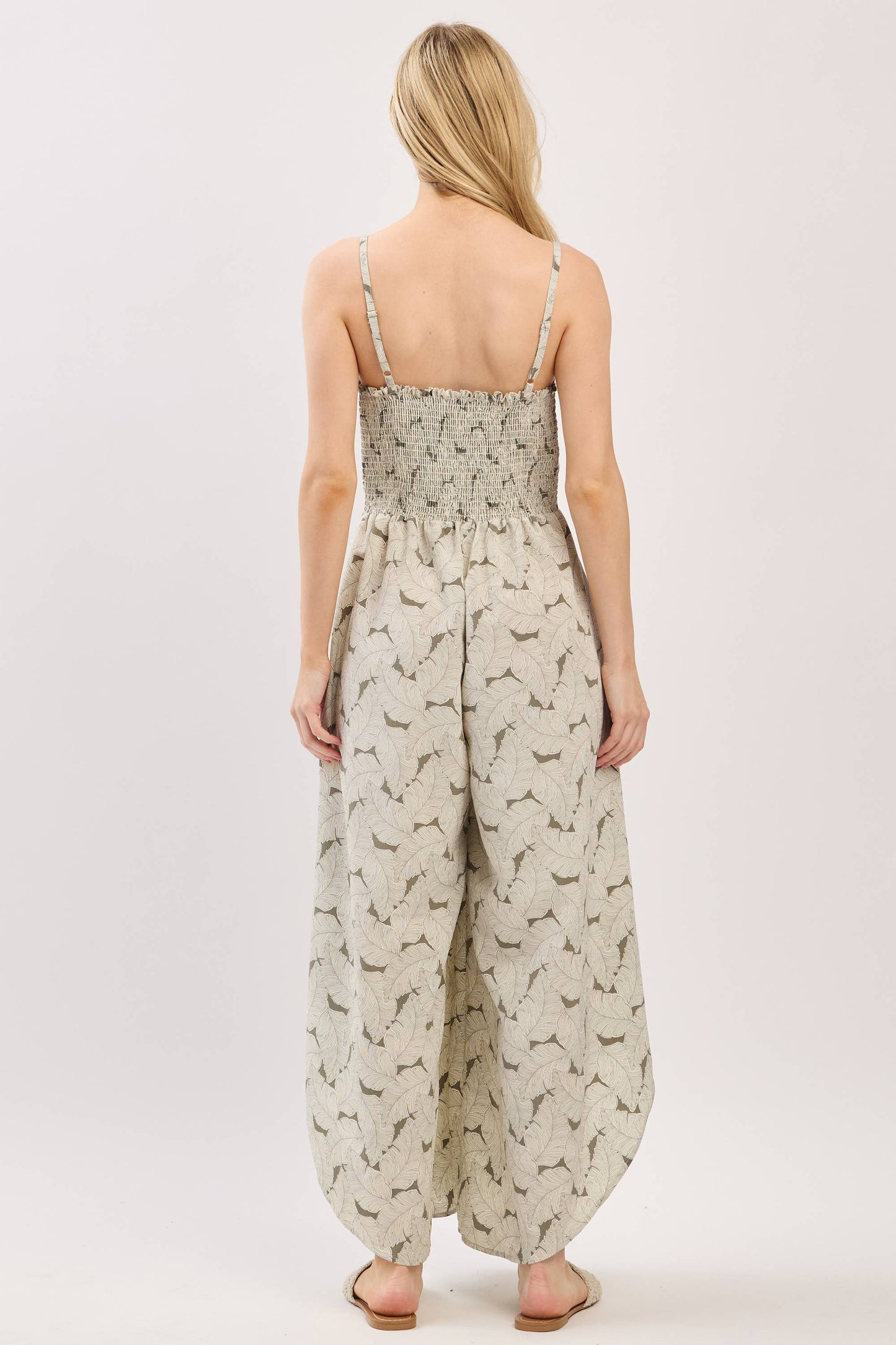 Front Ruched Round Hemming Midi Jumpsuit - VNJU60322A5: Dusty Olive