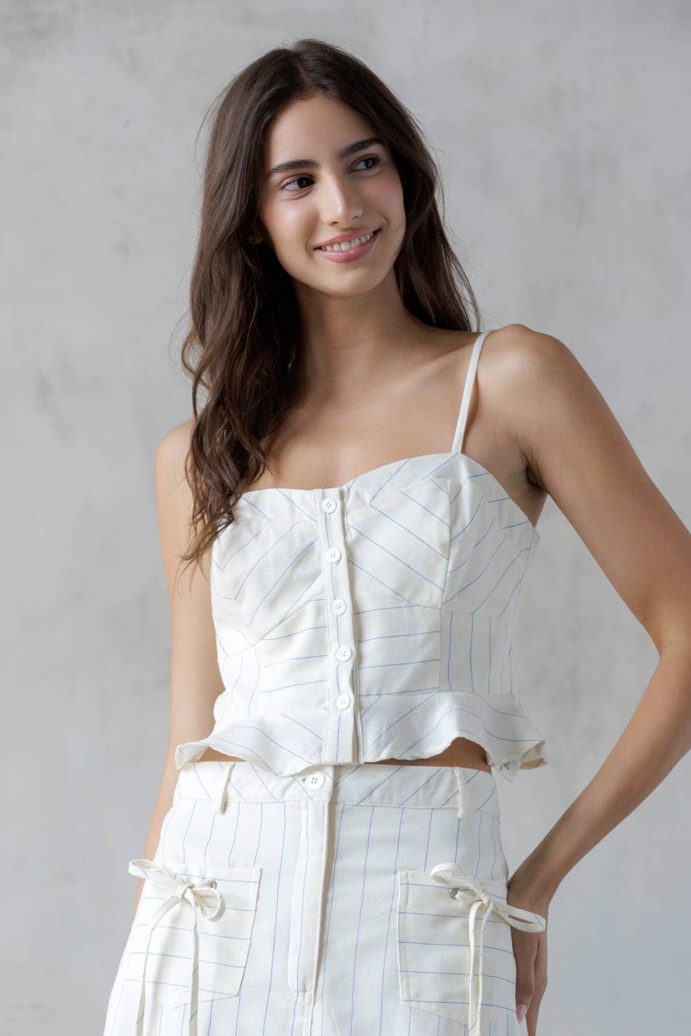 JT8149-IVORY BLUE STRIPE: IVORY/BLUE STRIPE