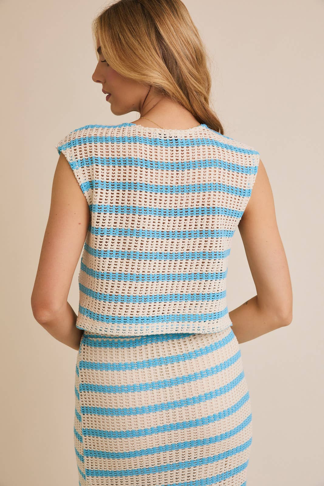 Top Onlyyyy: IVORY-BLUE STRIPE / ATS7086